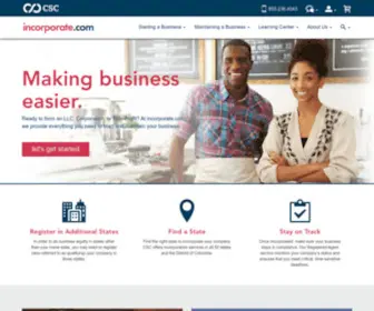 Corporate.com(Incorporate your business online) Screenshot