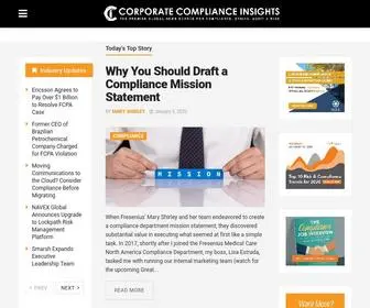 Corporatecomplianceinsights.com(Home CCI) Screenshot