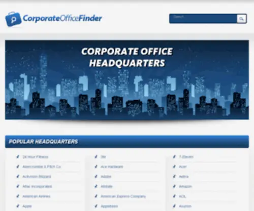 Corporateofficefinder.com(Corporate office headquarters phone numbers) Screenshot