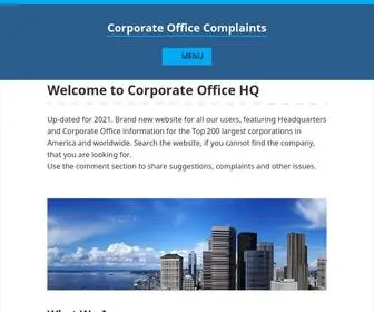 Corporateofficehq.org(Corporate Office HQ Addresses) Screenshot