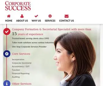 Corporatesuccess.com.sg(One Stop Corporate Services Provider) Screenshot