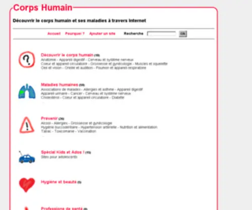 Corps-Humain.com(Le corps humain et ses maladies) Screenshot