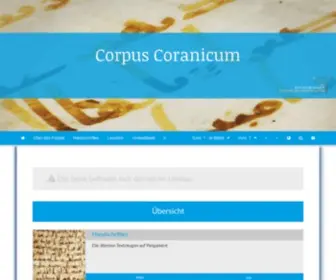 Corpuscoranicum.de(Corpus Coranicum) Screenshot