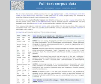 Corpusdata.org(Full-text data from English-Corpora.org) Screenshot