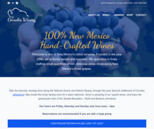 Corraleswinery.com(100% New Mexico Hand) Screenshot