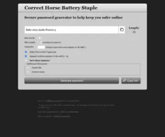 Correcthorsebatterystaple.net(Correct Horse Battery Staple) Screenshot