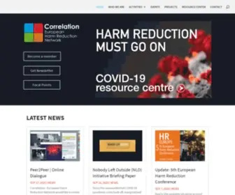 Correlation-Net.org(Correlation European Harm Reduction Network) Screenshot
