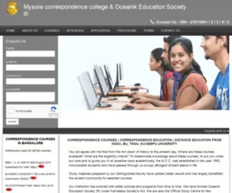 Correspondenceeducation.org(Correspondence courses from Kuvempu) Screenshot