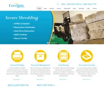 Corriganrecords.com(Corrigan Record Storage) Screenshot