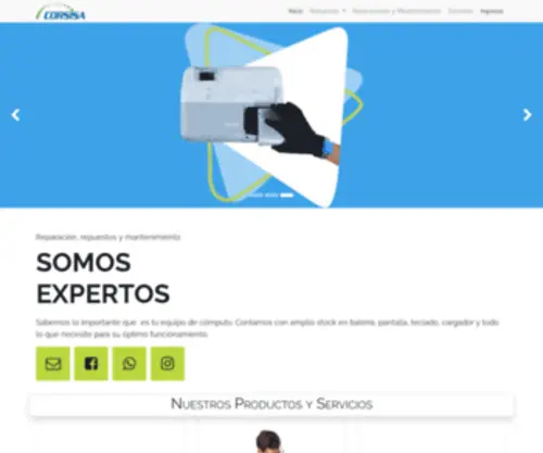 Corsisasolutions.com(Repuestos para laptop) Screenshot