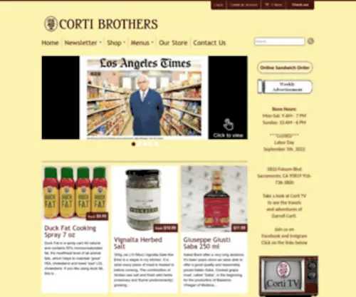 Cortibrothers.com(Corti Brothers) Screenshot