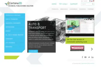Cortona3D.com(Cortona3D software creates interactive 2D and 3D technical communications and documentation) Screenshot