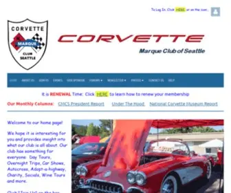 Corvettemarqueclub.com(Corvette Marque Club of Seattle) Screenshot