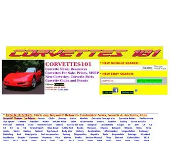 Corvettes101.com(Corvettes Chevy Corvette CORVETTES101 ResourcesCorvettes) Screenshot