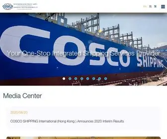 Coscointl.com(COSCO SHIPPING) Screenshot