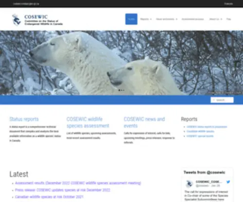 Cosewic.ca(Cosepac) Screenshot
