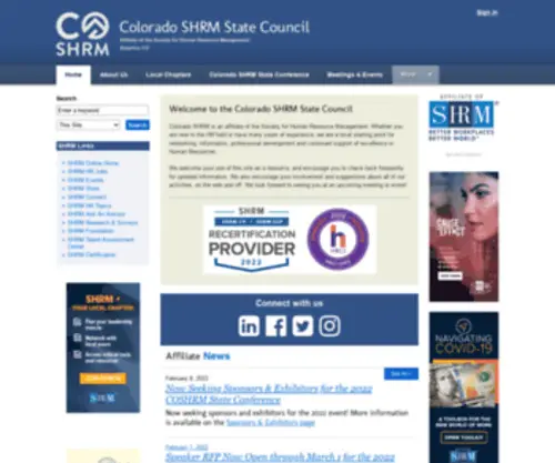 Coshrm.org(Colorado SHRM State Council) Screenshot