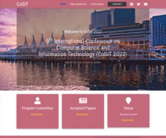 Cosit2022.org(9th International Conference on Computer Science and Information Technology (CoSIT 2022)) Screenshot