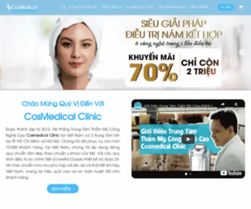 Cosmedicalclinic.com(Thẩm Mỹ Công Nghệ Cao CosMedical Clinic) Screenshot