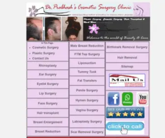 CosmeticPrabhash.com(Cosmetic Surgery Delhi Plastic Surgery Delhi) Screenshot