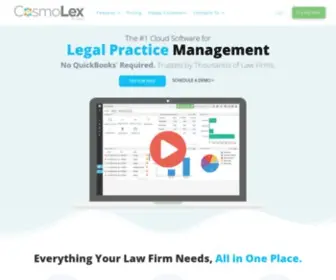 Cosmolex.com(Law Practice and Case Management Software for Attorneys & Law Firms) Screenshot
