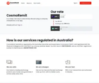 Cosmoremit.com.au(Cosmoremit Pty Ltd) Screenshot