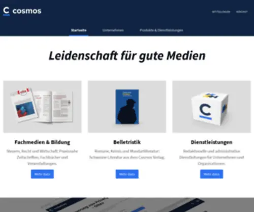 Cosmos-Verlag.ch(Wir sind Plattform und Förderer) Screenshot