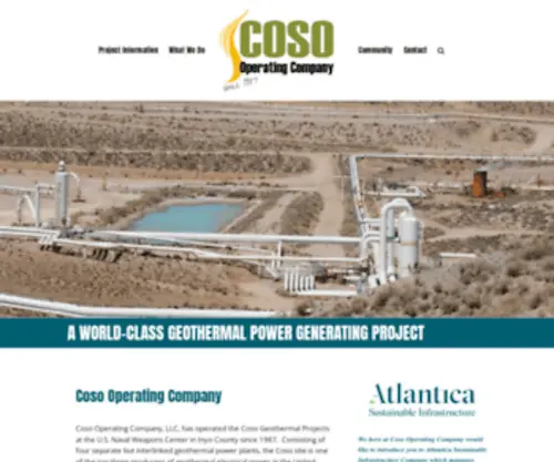 Cosoenergy.com(Geothermal Energy Power Plant on China Lake Naval Base) Screenshot