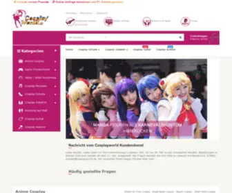 CosplayWorld.de(Anime Cosplay Shop Deutschland Cosplay online kaufen Kostüme Manga Anime Naruto) Screenshot