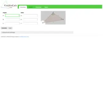 Cossincalc.com(Triangle Calculator) Screenshot