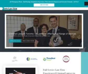 Costalawfirm.ca(Criminal Lawyer Toronto) Screenshot