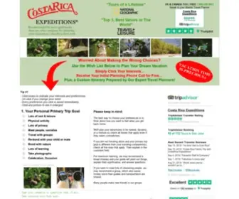 Costaricaexpeditions.com(Costa Rica Expeditions Plans Your Dream Vacation) Screenshot