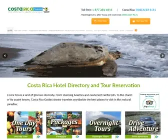 Costaricaguides.com(Costa Rica Hotel Directory and Tours Reservations) Screenshot