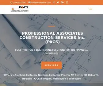 Costreview.com(PACS (Professional Associations Construction Services) Screenshot