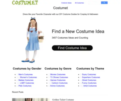 Costumet.com(DIY Costume guides for Cosplay and Halloween) Screenshot