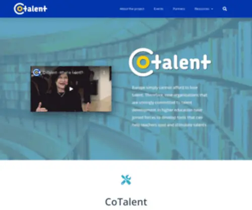 Cotalent.eu(Academic Talent Development Tools & Talent Spotting) Screenshot