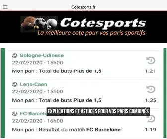 Cotesports.fr(Comparateur paris sportifs) Screenshot