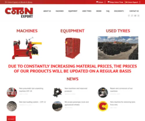 Coton-Export.com(Machinery and equipment for the tyre industry) Screenshot