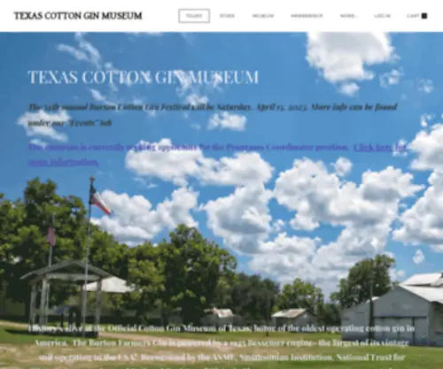Cottonginmuseum.org(TEXAS COTTON GIN MUSEUM) Screenshot