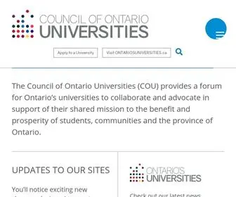 Cou.ca(The Council of Ontario Universities) Screenshot