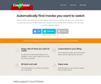 Couchpotatoapp.com(CouchPotato) Screenshot