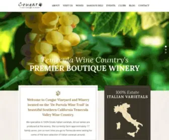 Cougarvineyards.com(Cougar Vineyard & Winery) Screenshot