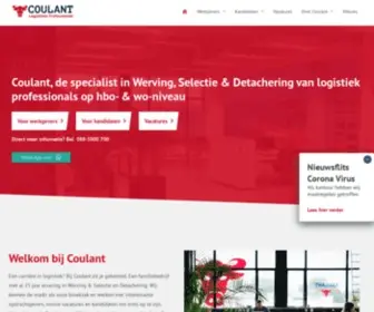 Coulant.nl(Werving, Selectie & Detachering van logistieke professionals) Screenshot