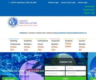 Councilofalliedscience.com(Council of Allied Science of India) Screenshot