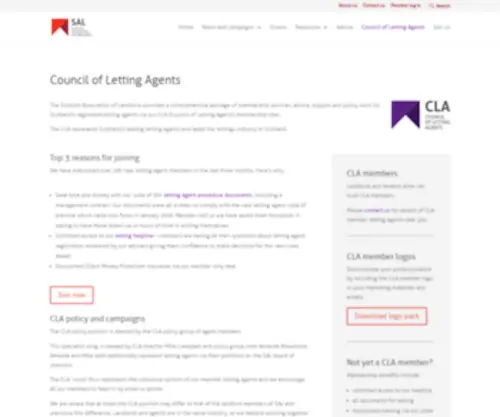 Counciloflettingagents.com(Scottish Association of Landlords (SAL)) Screenshot