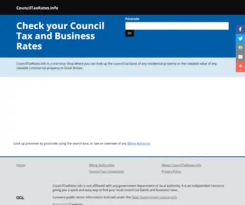 Counciltaxrates.info(Council tax and rates) Screenshot