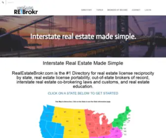 Counterdeal.com(Reciprocity and Interstate Real Estate Guide) Screenshot