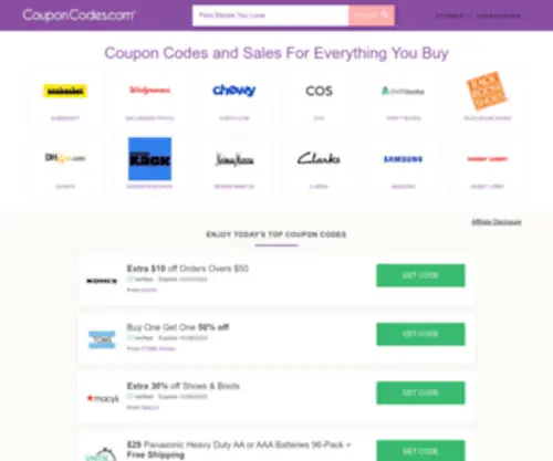 Couponcodes.com(Coupon Codes & Discounts) Screenshot
