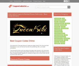 Couponcodeslist.com(Coupon Codes Online) Screenshot