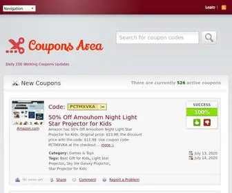 Couponsarea.club(Coupon Listings) Screenshot